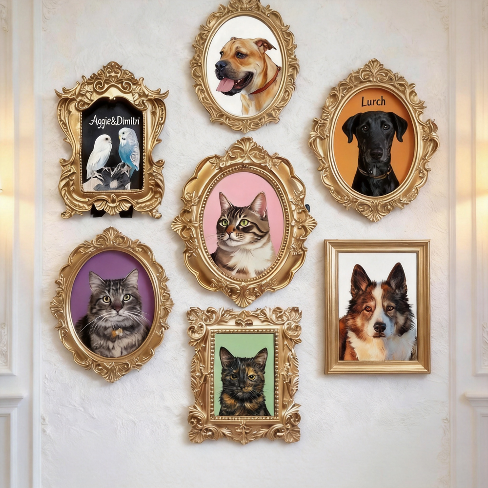 Custom Mini Pet Portrait Painting - Vintage Style by Pawmory