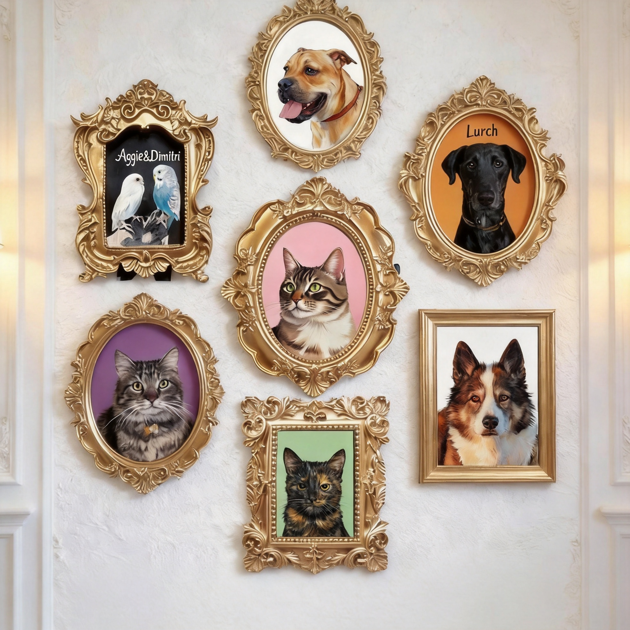 Custom Mini Pet Portrait Painting - Vintage Style by Pawmory