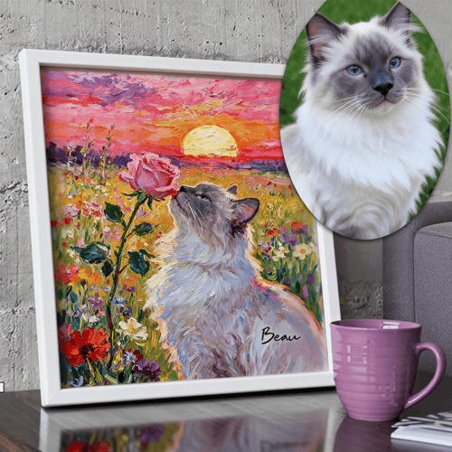 Butterfly Sunset Style — Custom Pet Portrait Artwork Made from Your Photos