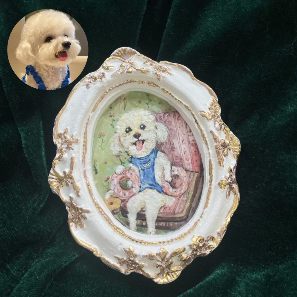 Vintage-Style Pet Portrait – Custom Ceramic Tile | Creator Exclusive image 0