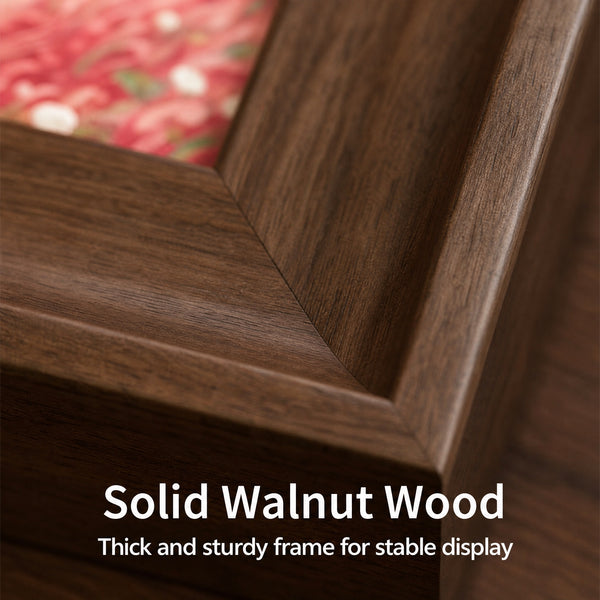 Custom Wood-Framed Pet Portrait – Spring Field Series