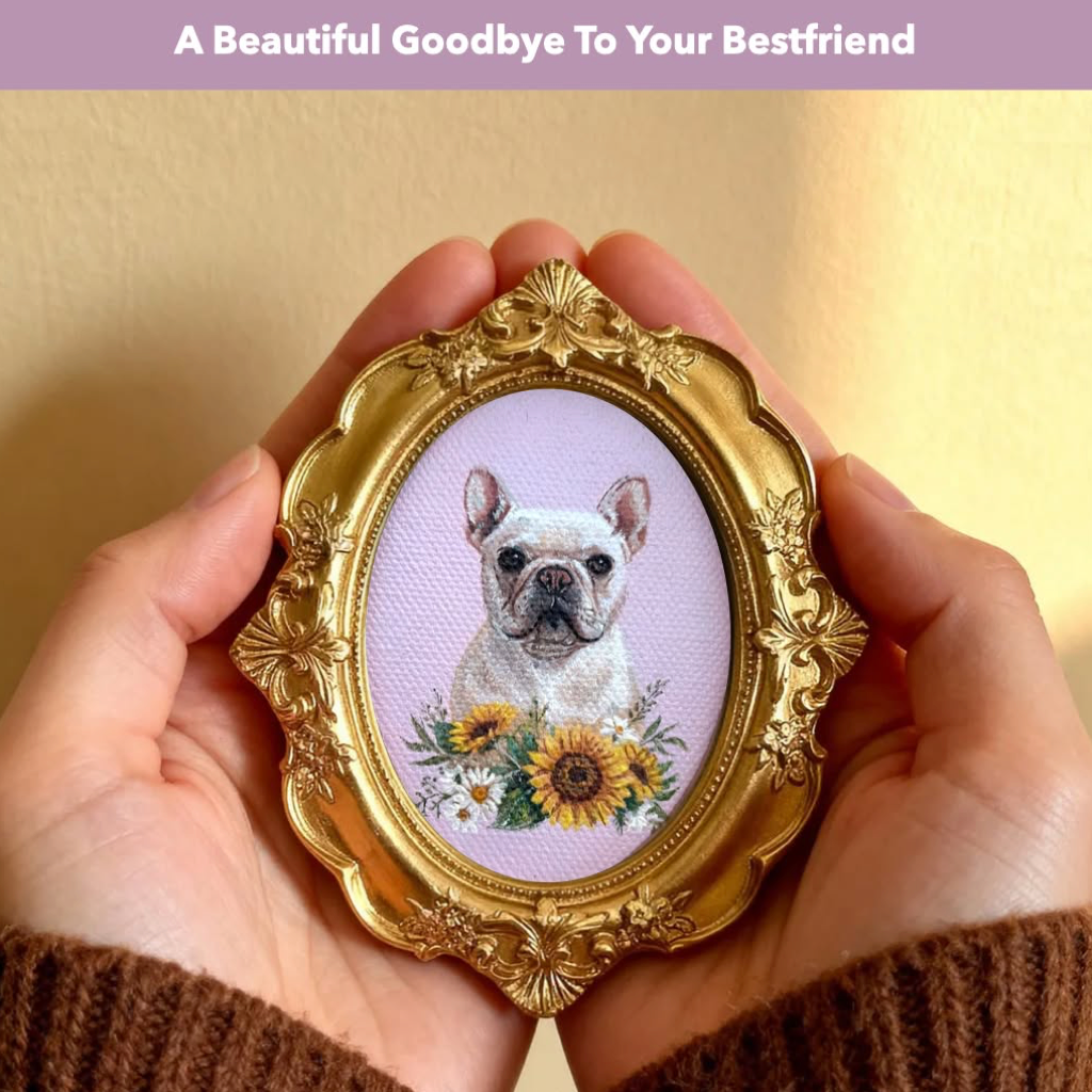 Custom Mini Pet Portrait Painting – Wildflower Style