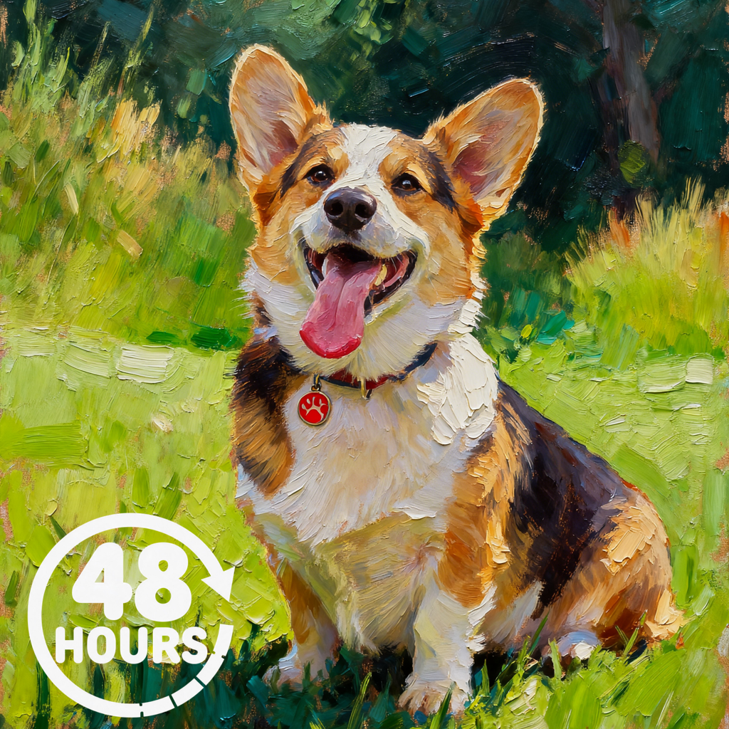 Sunny Meadow Style — Custom Pet Portrait Artwork Made from Your Photos