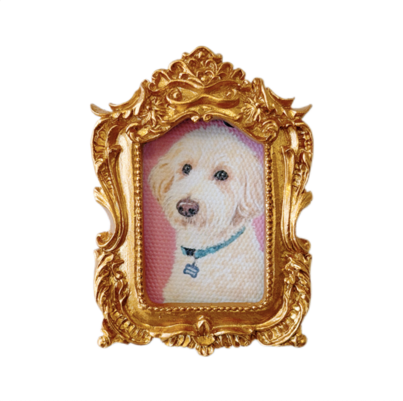 Master Design Pet Portrait for One Pet-White Frame