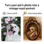 Custom Hand-Drawn Pet Portrait - The Royal Crown Edition