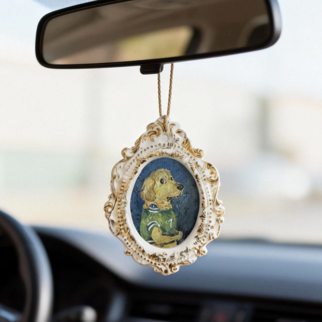 Hand-Drawn Vintage Pet Car Ornament
