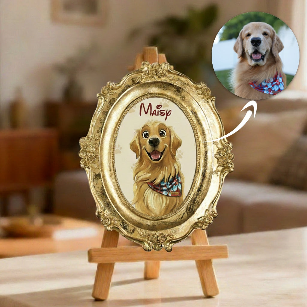 Custom Hand-Drawn Cartoon Pet Portrait-Disney-Style