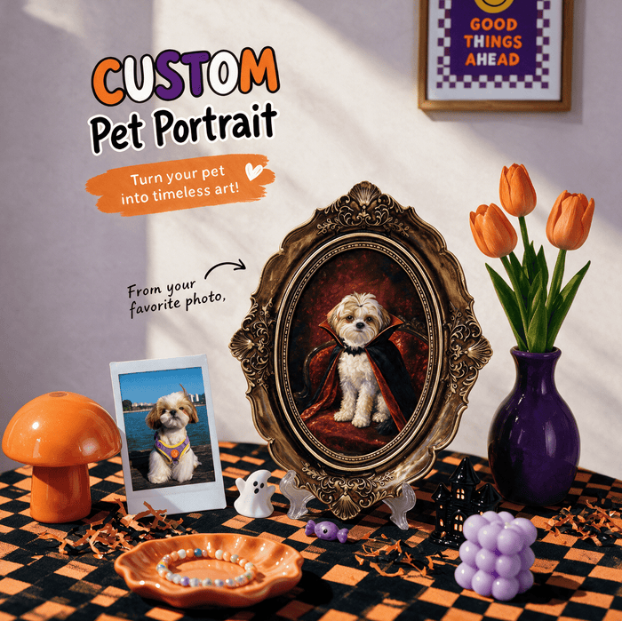 Custom Pet Portrait Medium Size - Halloween Special