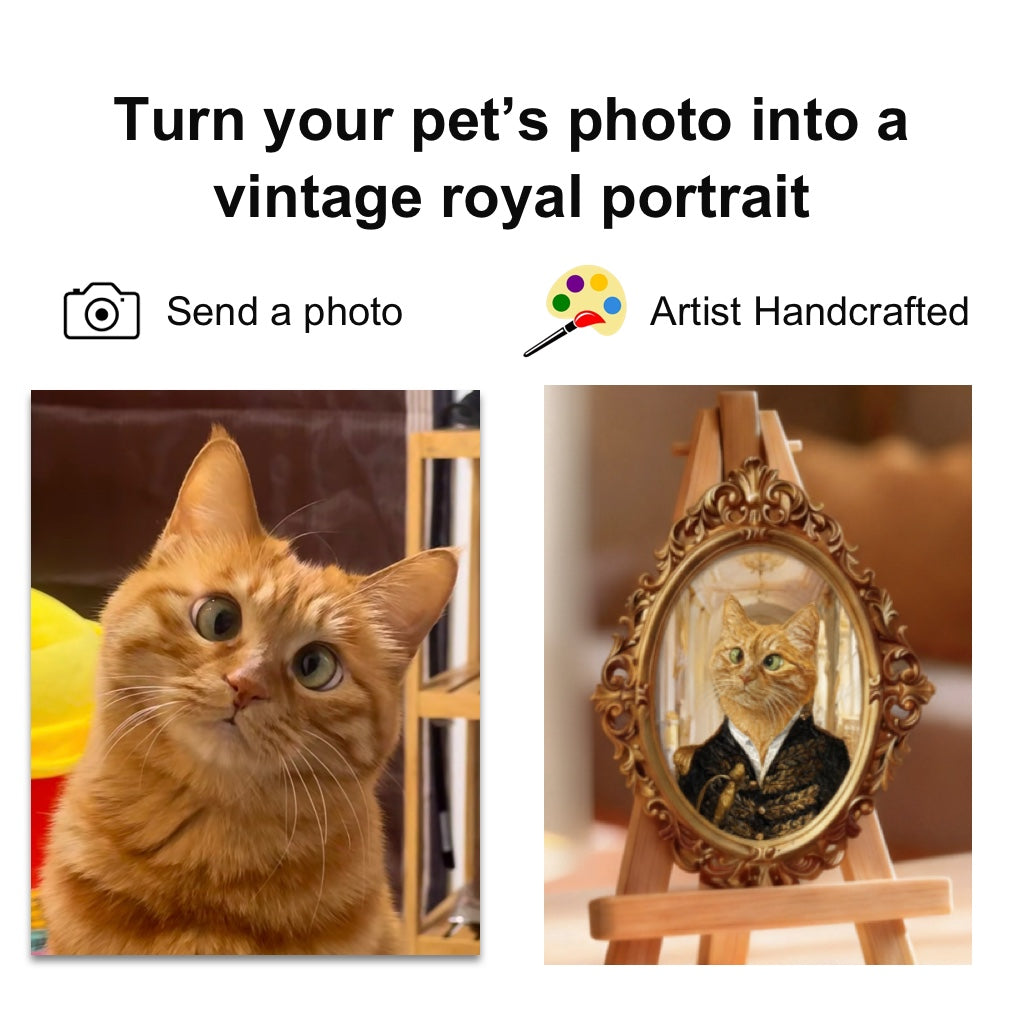 Custom Hand Made-Drawn Pet Portrait – The Crowned Swordsman