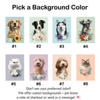 Vintage Handmade Pet Portrait – Customizable Flowers & Background