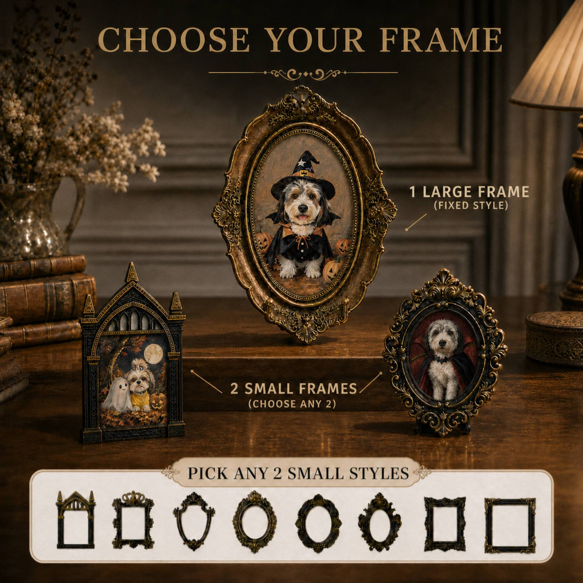 Custom Halloween Pet Portrait - Set of 3