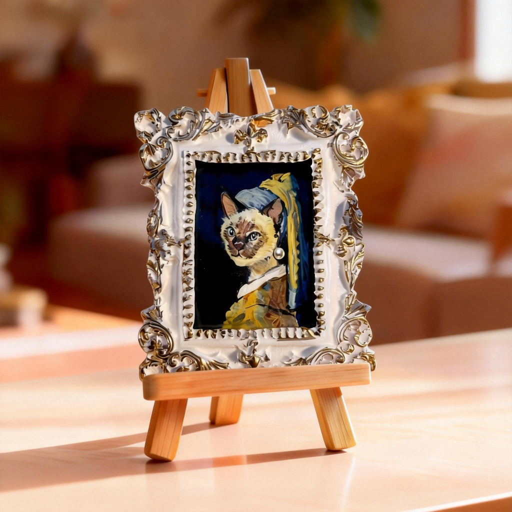 Custom Hand-Drawn Pet Portrait – The Pearl Earring Maiden