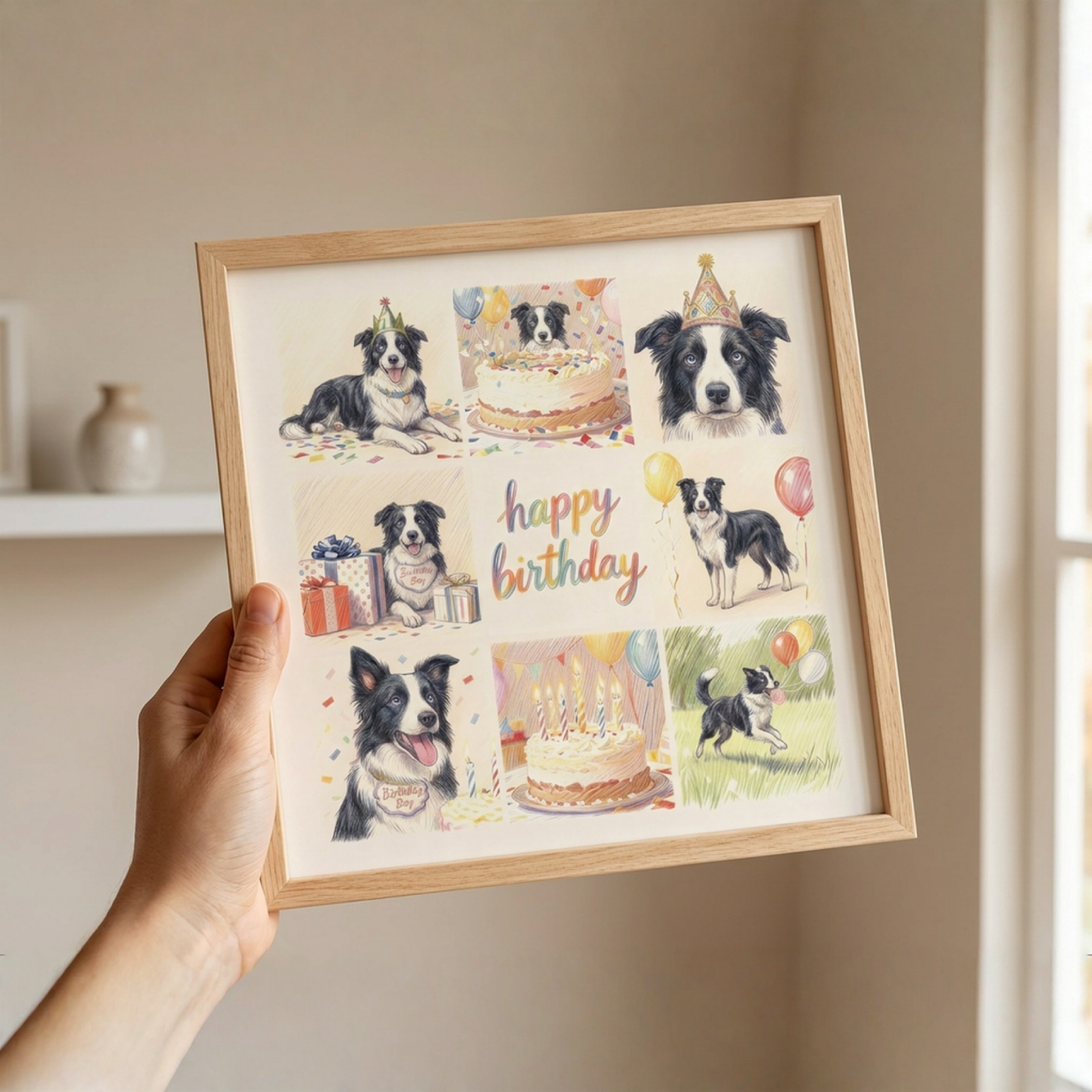 Pet Birthday Memory Frame – Handmade & Customizable with Photos