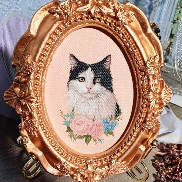 Custom Mini Pet Portrait Painting – Wildflower Style