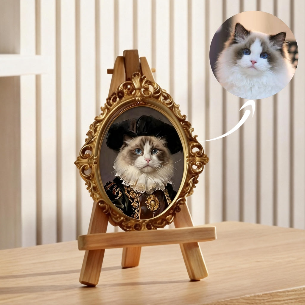 Hand-Drawn Noble Pet Portrait – Renaissance-Inspired