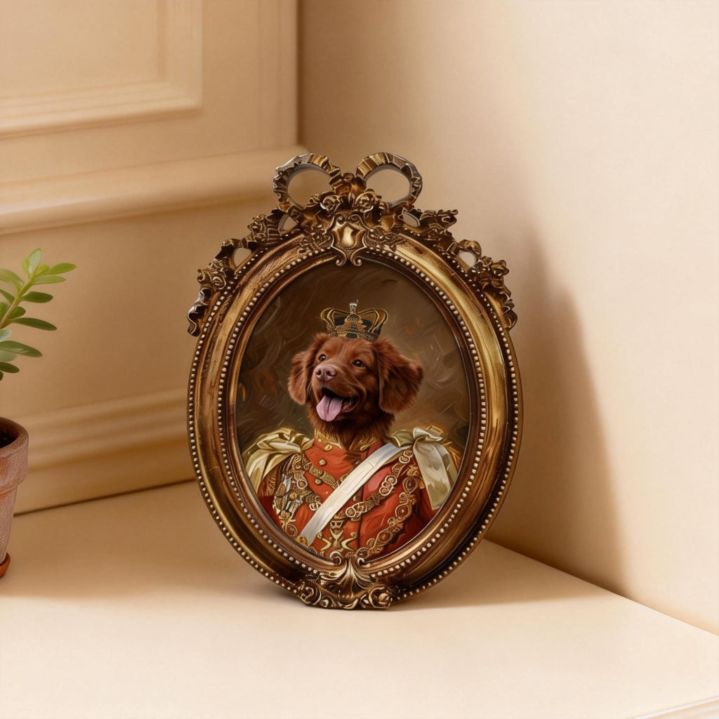 Custom Hand-Drawn Pet Portrait - The Royal Crown Edition
