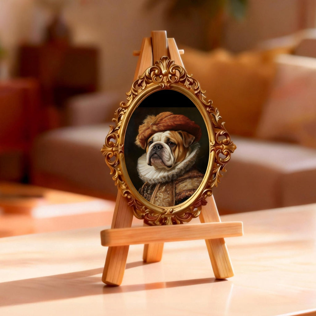 Custom Hand-Drawn Pet Portrait - Vintage Red Hat Style