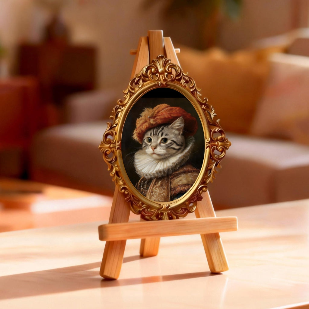 Custom Hand-Drawn Pet Portrait - Vintage Red Hat Style