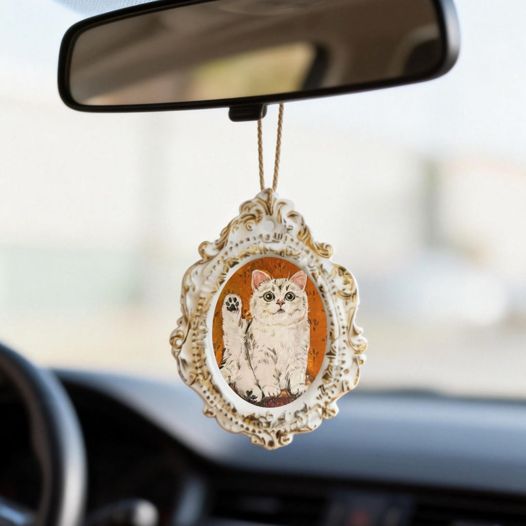 Hand-Drawn Vintage Pet Car Ornament