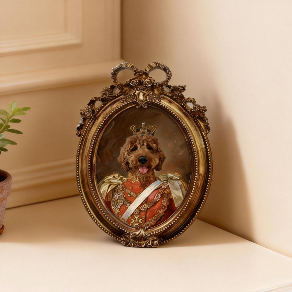 Custom Hand-Drawn Pet Portrait - The Royal Crown Edition