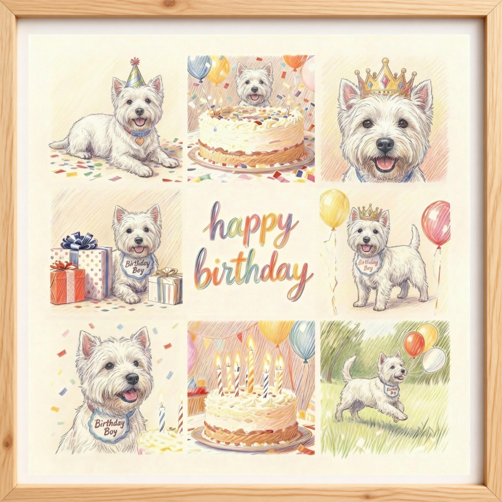 Pet Birthday Memory Frame – Handmade & Customizable with Photos
