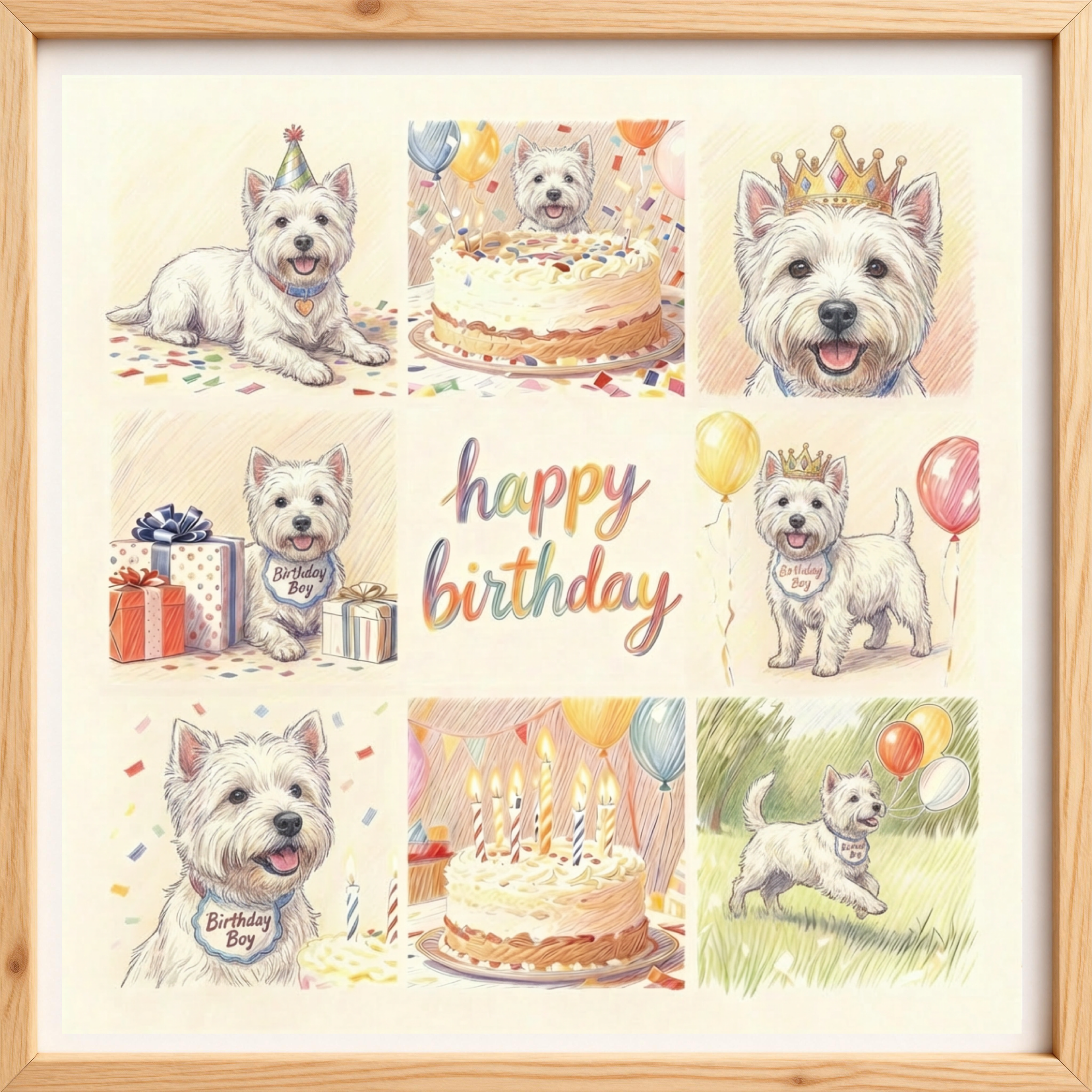 Pet Birthday Memory Frame – Handmade & Customizable with Photos