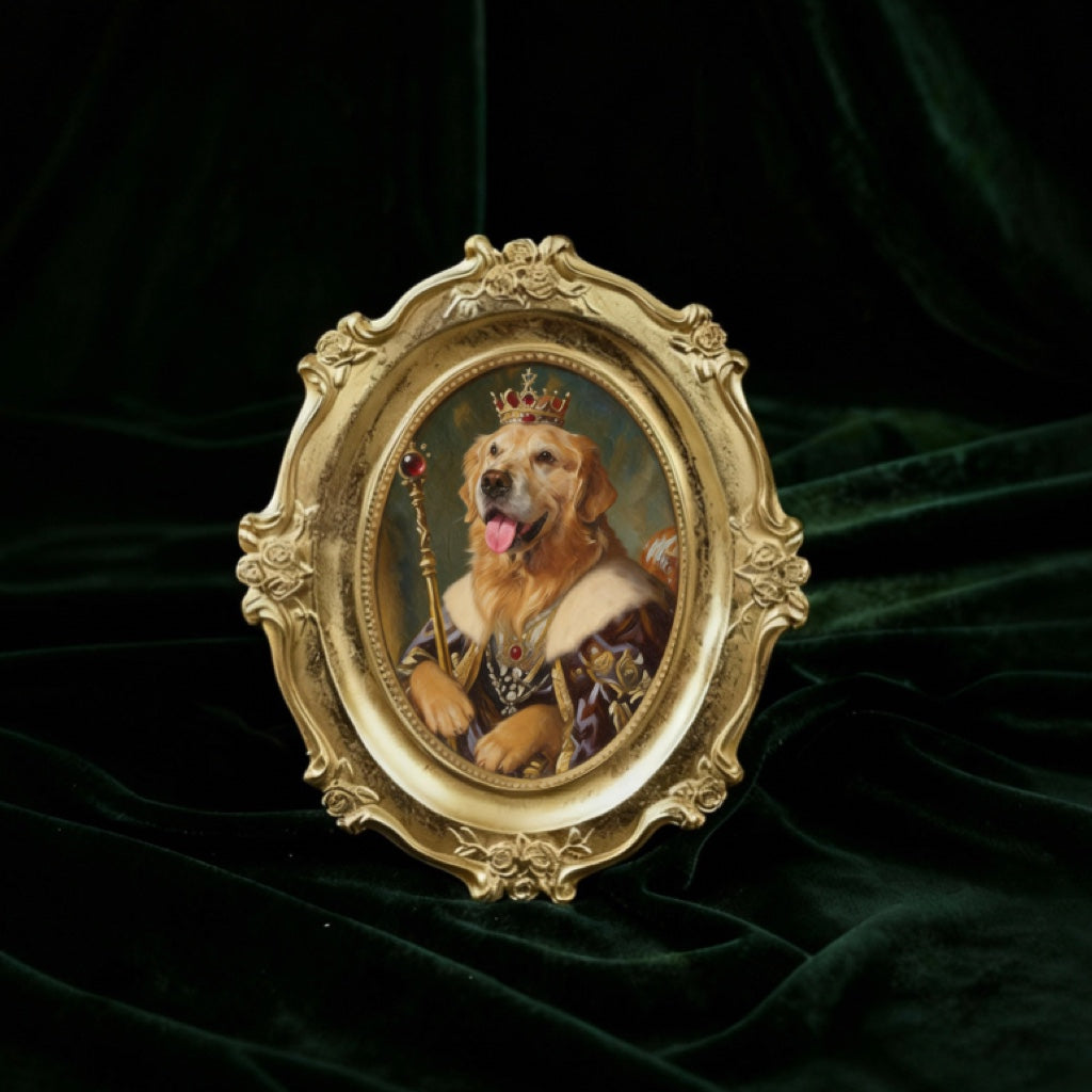 Custom Hand-Drawn Pet Portrait – His / Her Majesty Portrait
