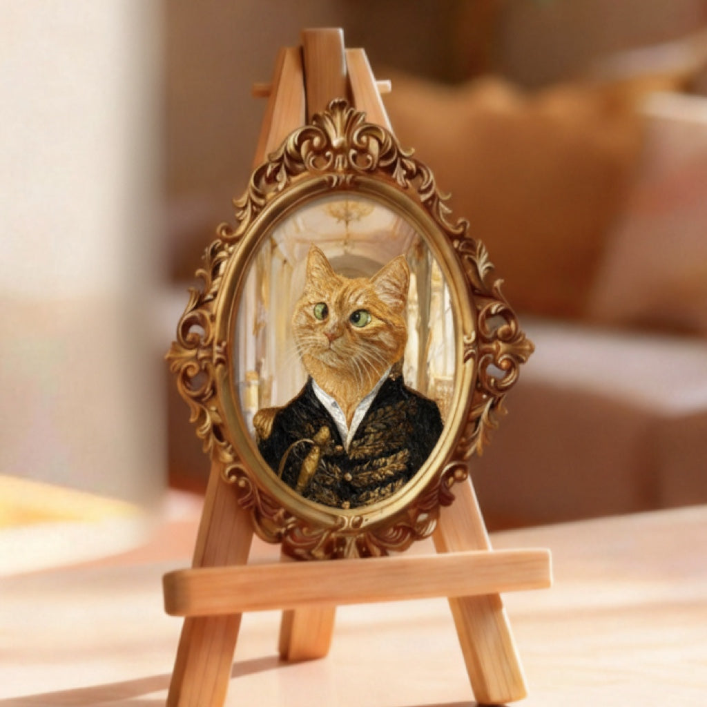 Custom Hand Made-Drawn Pet Portrait – The Crowned Swordsman