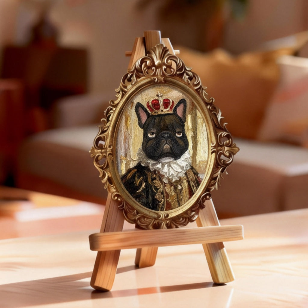 Custom Hand-Drawn Pet Portrait – The Noble Crown Series