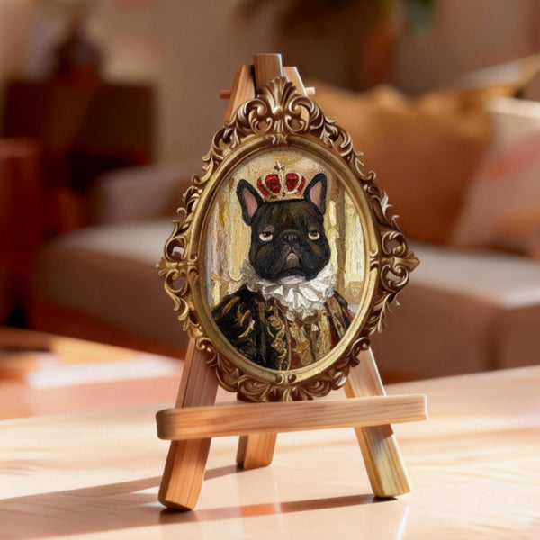 Custom Petite Pet Portrait Painting - Noble Crown Style