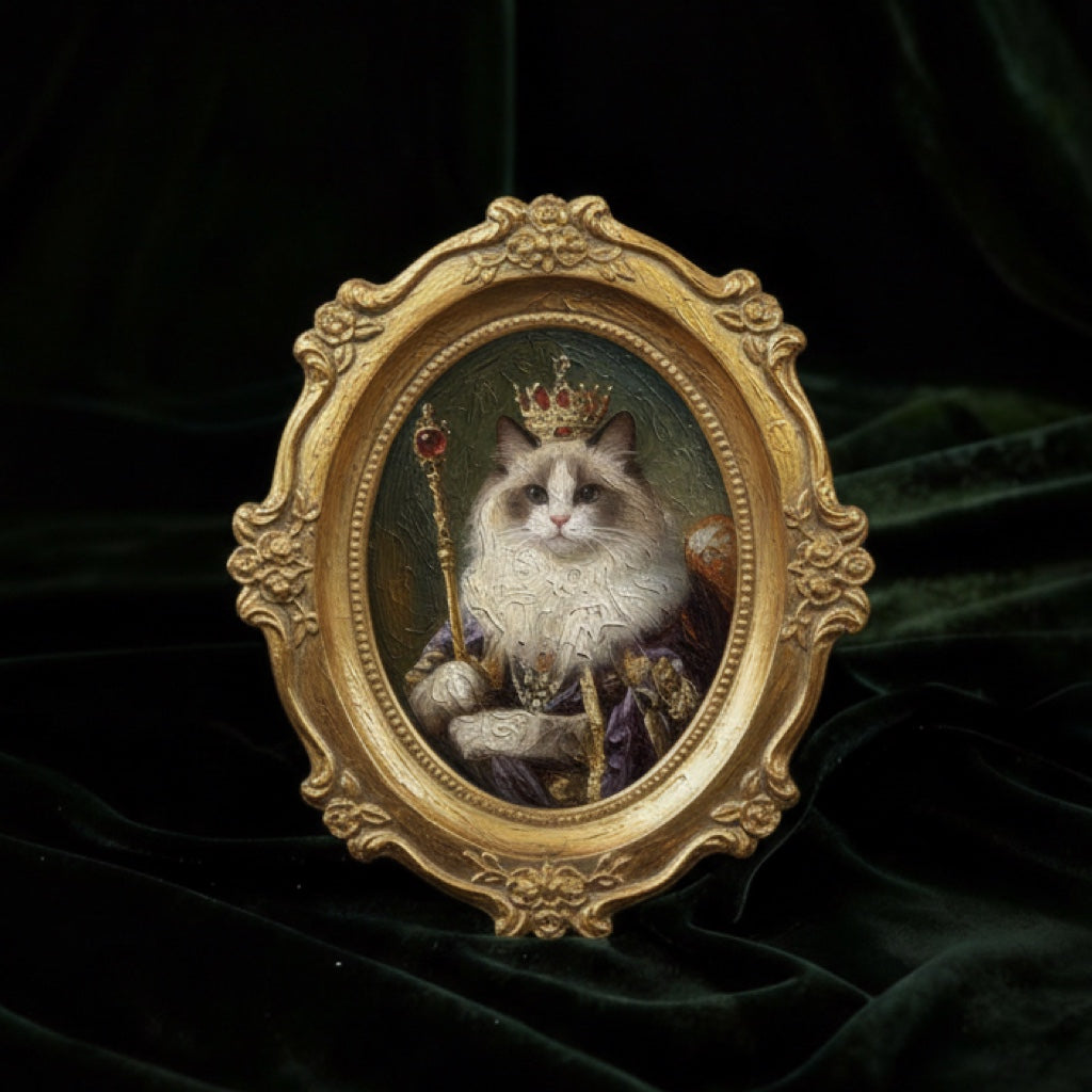 Custom Hand-Drawn Pet Portrait – His / Her Majesty Portrait