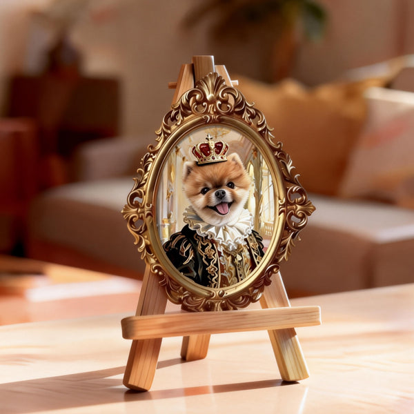 Custom Petite Pet Portrait Painting - Noble Crown Style