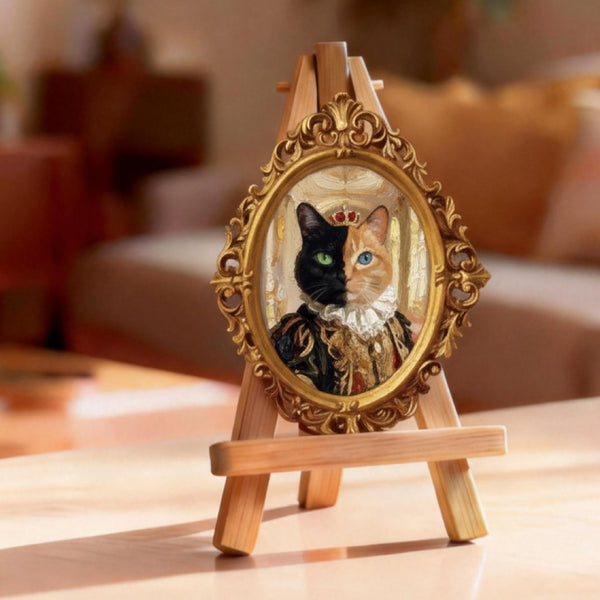 Custom Petite Pet Portrait Painting - Noble Crown Style