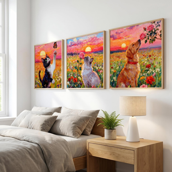 Pet Oil Painting Portrait – Custom Artwork Made from Your Photos