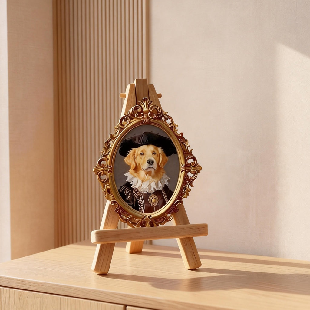 Hand-Drawn Noble Pet Portrait – Renaissance-Inspired