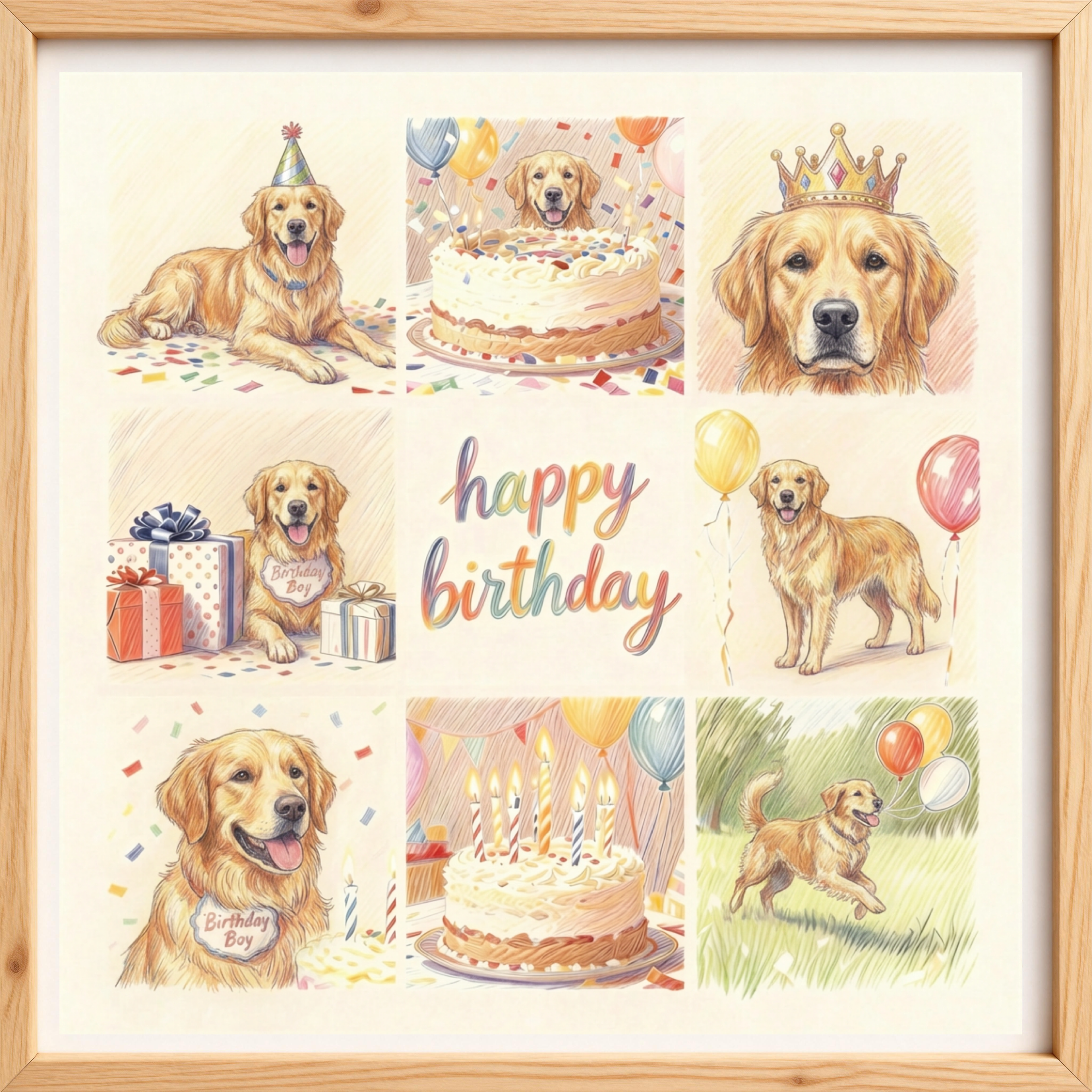 Pet Birthday Memory Frame – Handmade & Customizable with Photos