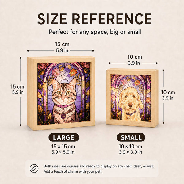 Custom Pet Stained Glass-Style Portrait Night Light