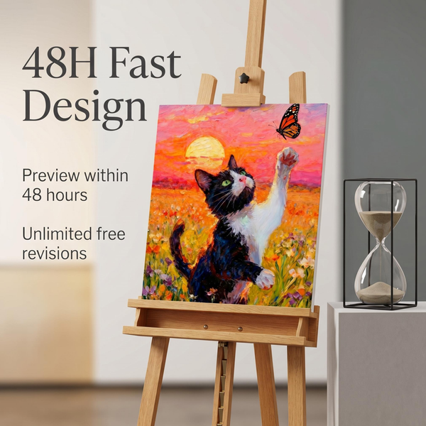 Pet Oil Painting Portrait – Custom Artwork Made from Your Photos