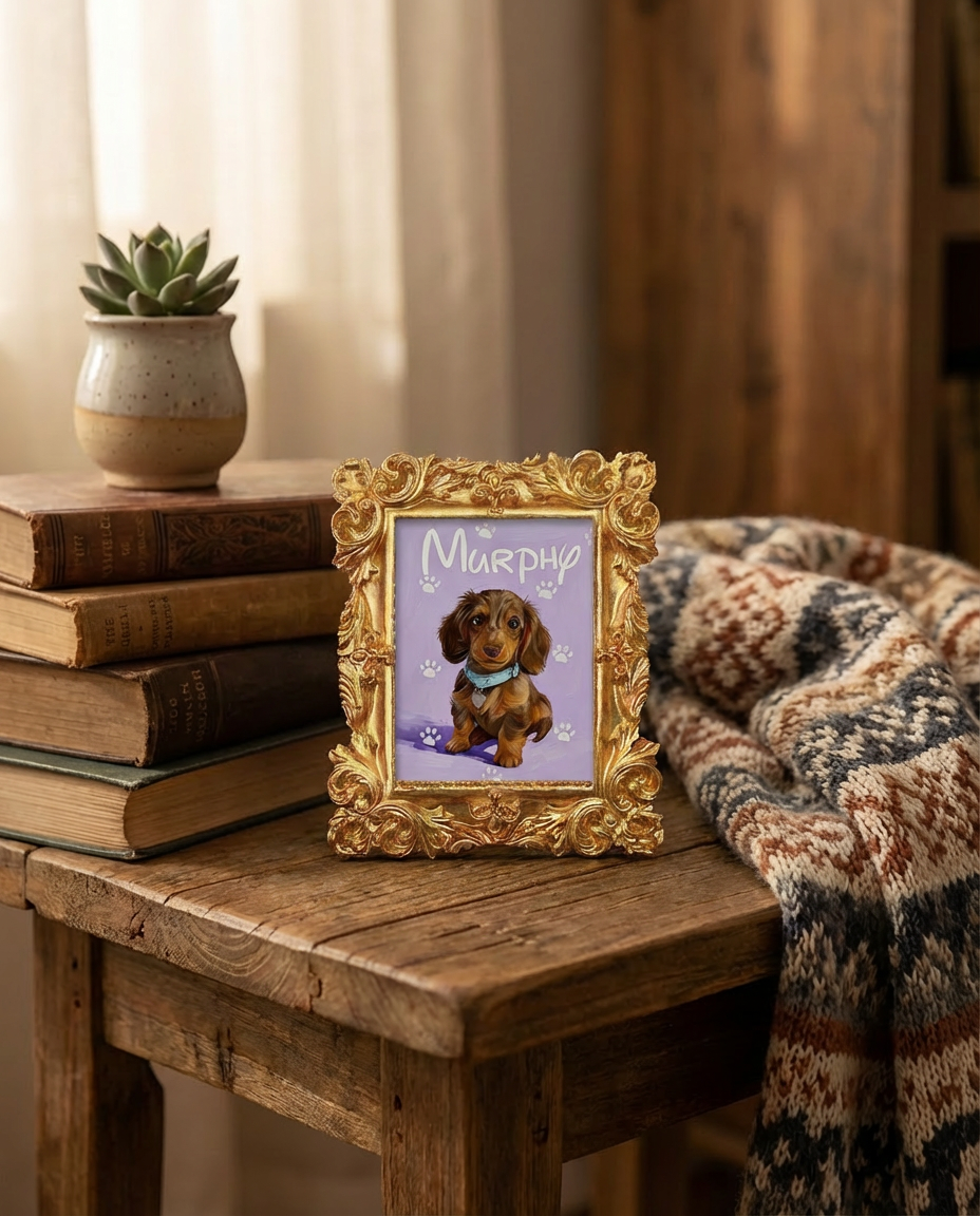 Custom Hand-Drawn Cartoon Pet Portrait-Disney-Style