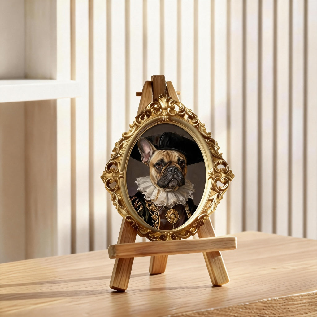 Hand-Drawn Noble Pet Portrait – Renaissance-Inspired