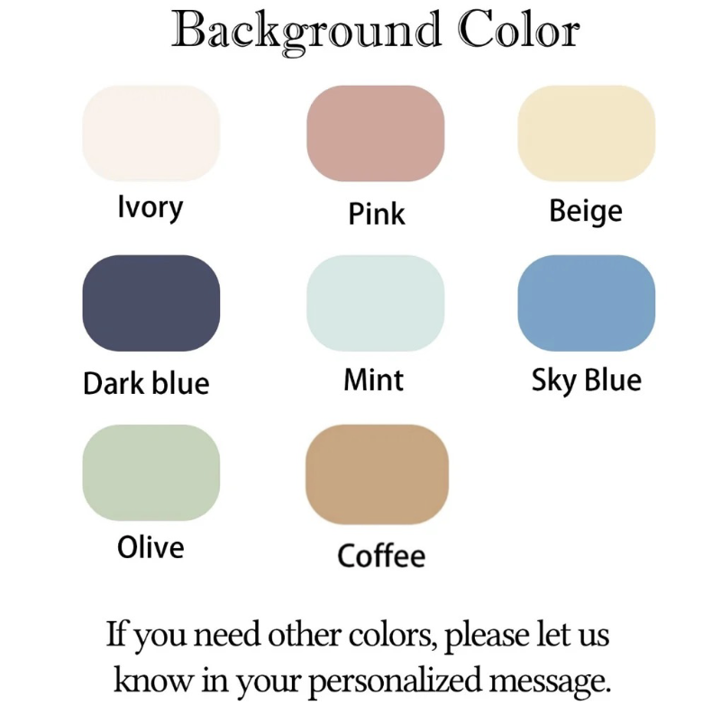 Options for custom pet portrait background colors