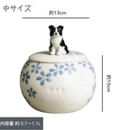 陶器のお骨壷-立体アニマルとお名前入りのオーダーメイド