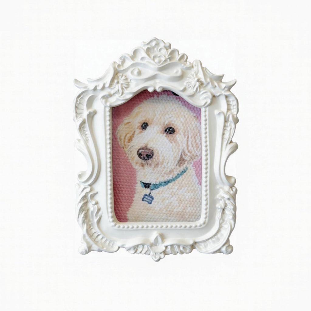 Master Design Pet Portrait for One Pet-White Frame