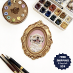 Master Design Pet Portrait for One Pet-White Frame
