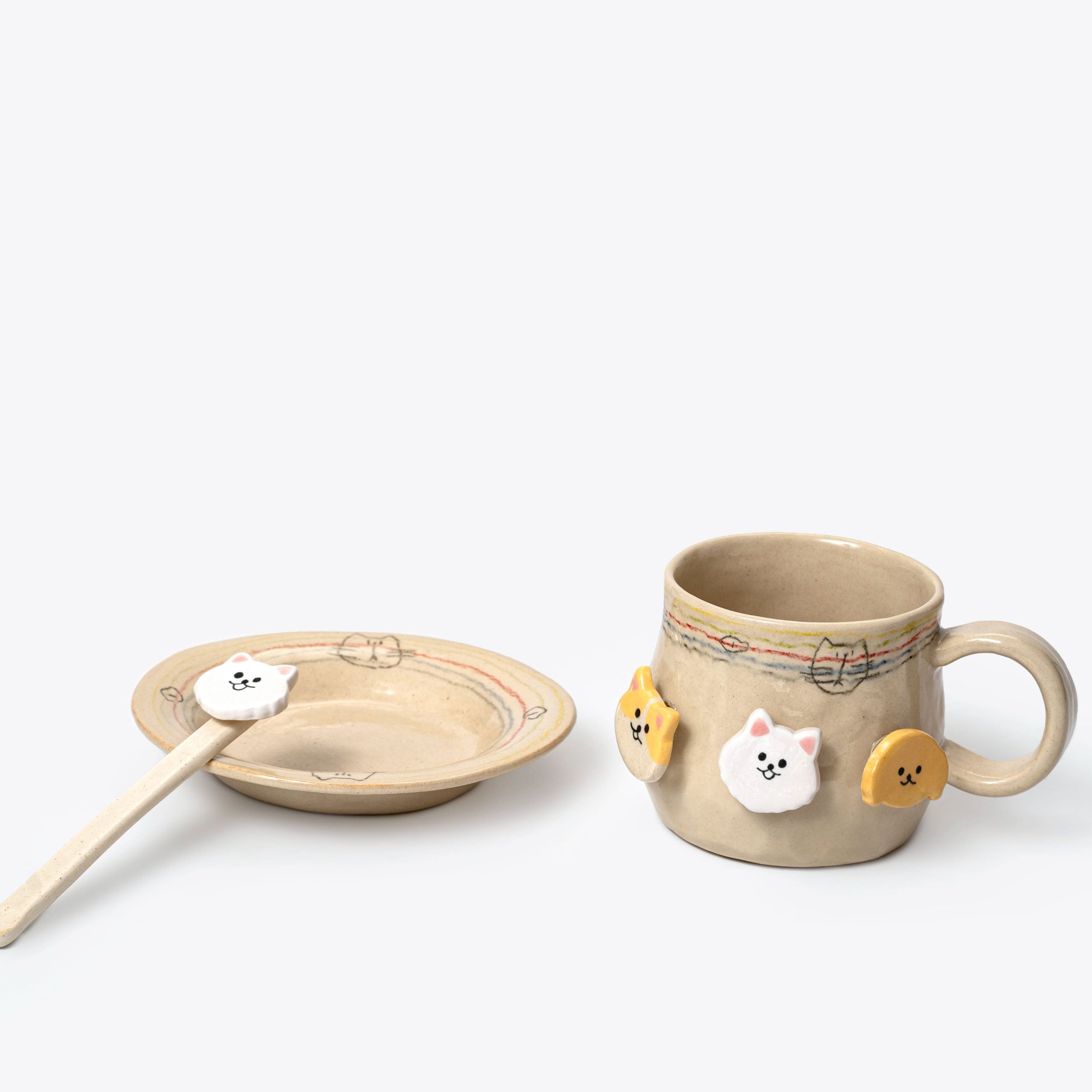 Cat Coffee Cup Set – Spinning Fun, Handcrafted image 3
