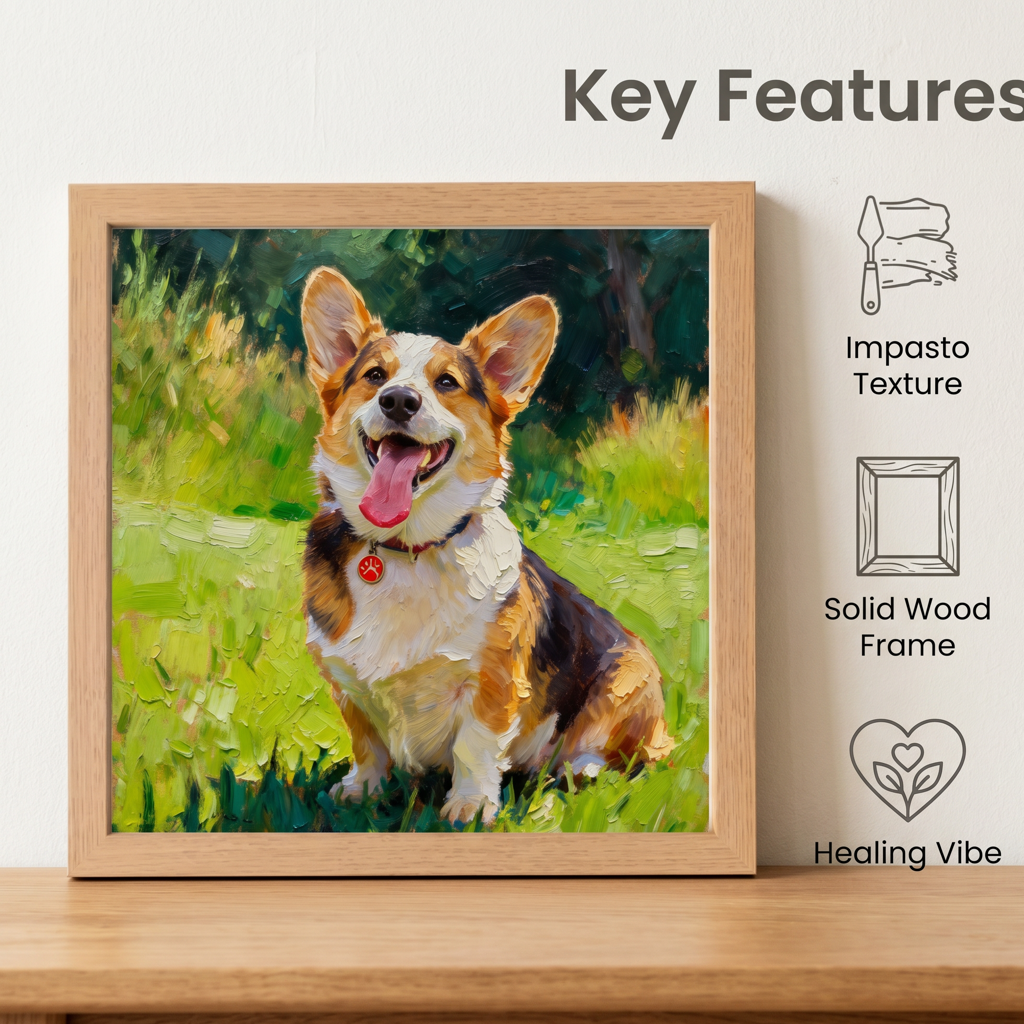 Sunny Meadow Style — Custom Pet Portrait Artwork Made from Your Photos