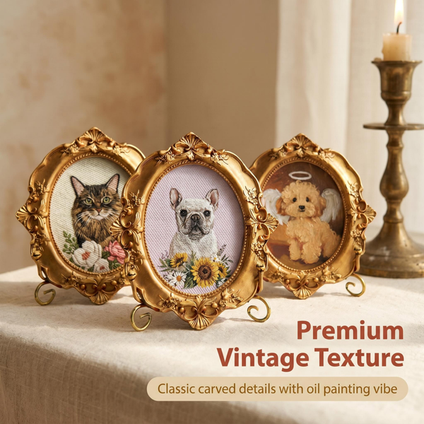 Custom Medium Pet Portrait Painting - Vintage Style