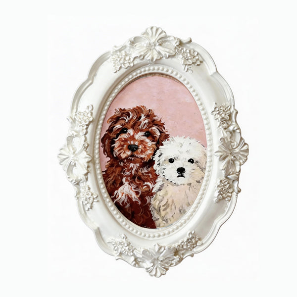 Custom Mini Pet Portrait Painting - Vintage Style for Multiple Pets