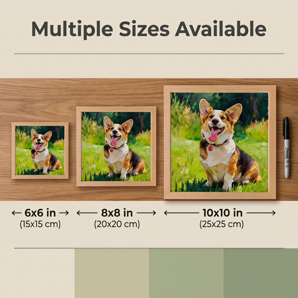 Sunny Meadow Style — Custom Pet Portrait Artwork Made from Your Photos