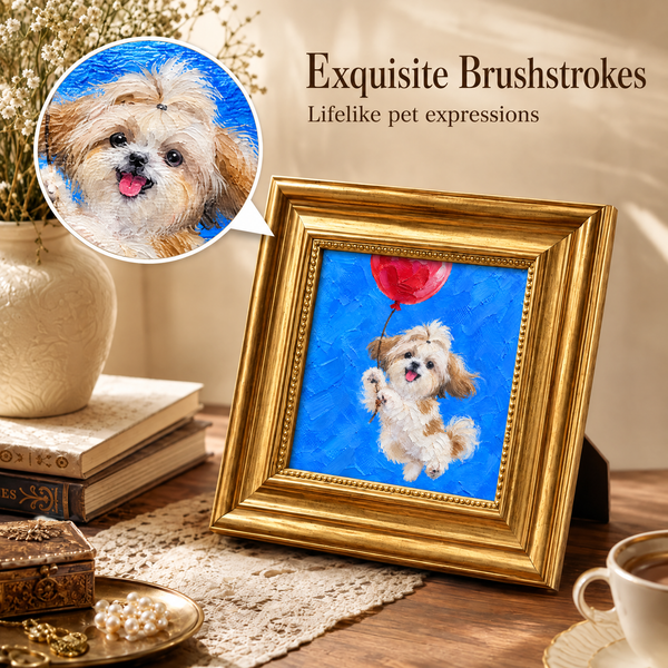 Custom Pet Portrait – Framed Whimsical Art